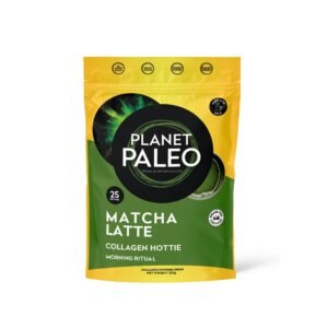 Planet Paleo Matcha Latte Collagen Hottie 225g Front Resealable Pouch