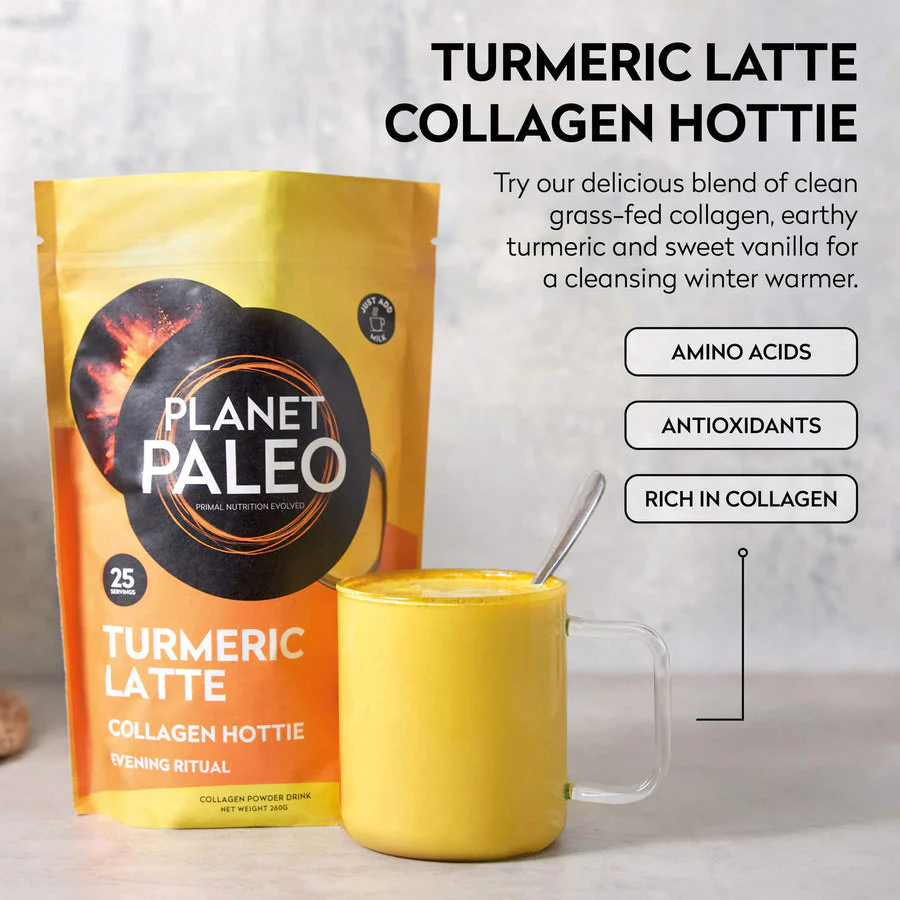 Planet Paleo Turmeric Latte Collagen Hottie 260g Infographic
