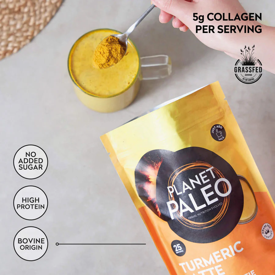 Planet Paleo Turmeric Latte Collagen Hottie 260g Scoop