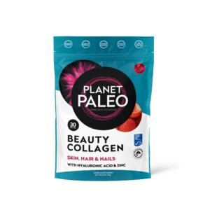 Planet Paleo Strawberry Beauty Collagen 231g Front Resealable Pouch