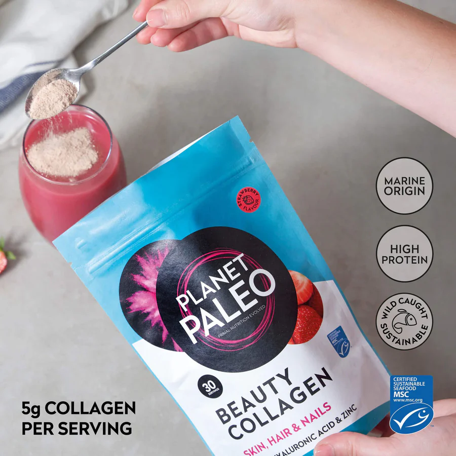 Planet Paleo Strawberry Beauty Collagen 231g Scoop