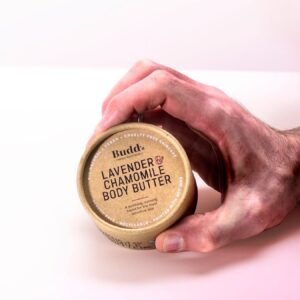 Budd's Lavender and Chamomile Body Butter 200ml Front Cardboard Packaging
