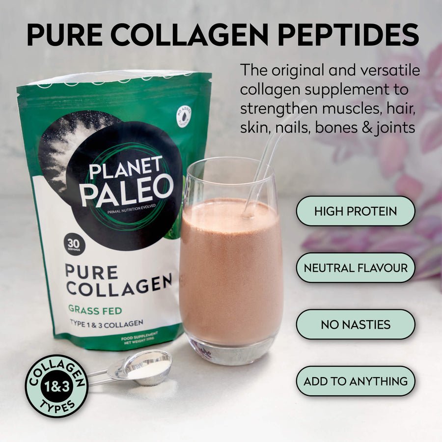 Planet Paleo Pure Grass Fed Type 1 and 3 Collagen 225g Infographic 1