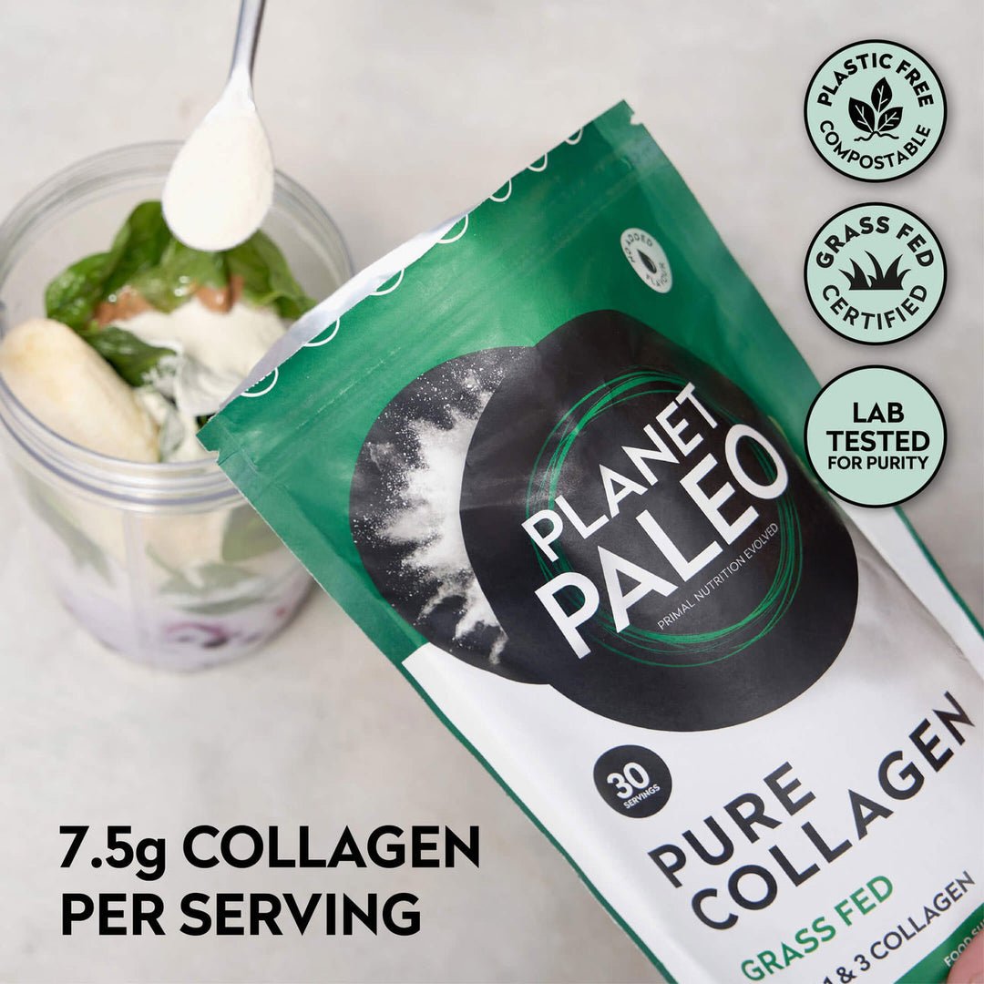 Planet Paleo Pure Grass Fed Type 1 and 3 Collagen 225g Scoop
