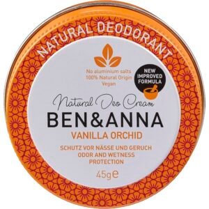 Ben and Anna Vanilla Orchid Deodorant Cream Front Tin